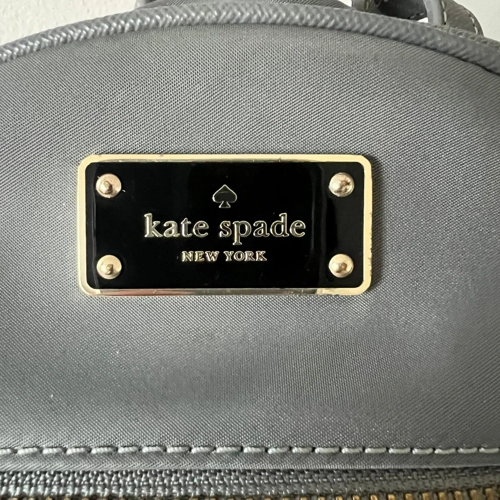 Kate Spade New York Gray Nylon Mini Backpack Bag Travel Purse